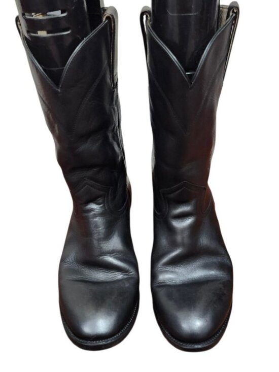 Cuadra Black Leather Western Cowboy Boots Men\'s Approx US 12 D Mexico Pull On main image 11